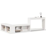 Maison Chic Nočna omarica - Nočna miza z mizo bela 232x112x75 cm trdna borovina, (21690499) Cene