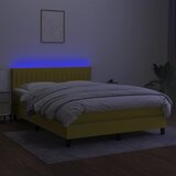 Krevet box spring s madracem LED plavi 140x200 cm od tkanine | Eponuda.ba