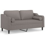 vidaXL Kavč dvosed z blazinami taupe 140 cm blago, (20923204) | Shoptok.si