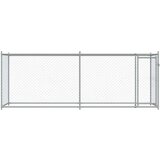  Kavez za pse s vratima sivi 4 x 2 x 1 5 m od pocinčanog čelika | shoptok.hr