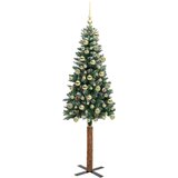 vidaXL Ožja jelka med 300 LED Zelena in Bela 180 cm PVC in trden bor | Shoptok.si