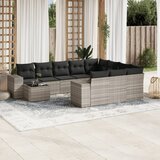  11-dijelni set vrtnih sofa poliratan s jastucima svijetlosivi | shoptok.hr