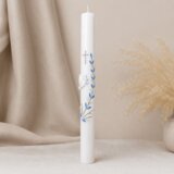  Krstne sveče z golobčkom in vejico v modri barvi KRSV 203-01 | Shoptok.si