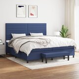  Krevet s oprugama i madracem plavi 200 x 200 cm od tkanine | shoptok.hr