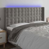  LED posteljno vzglavje svetlo sivo 183x16x118/128 cm žamet, (20794385) | Shoptok.si