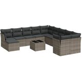  12-dijelni set vrtnih sofa od poliratana s jastucima sivi | shoptok.hr
