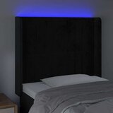  Uzglavlje crno 103x16x118/128 cm baršunasto | shoptok.hr
