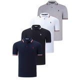 Dewberry QUAD SET T8594 MENS T-SHIRT-BLACK-WHITE-NAVY BLUE-GREY Cijene