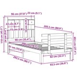 vidaXL Krevet s regalom za knjige bez madraca bijeli 90x200cm borovina | shoptok.hr