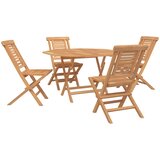  Vrtni set 5 kom. Smeđa Čvrsto teak drvo | shoptok.hr