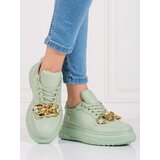 SHELOVET Light green women's sneakers with chain Cijene