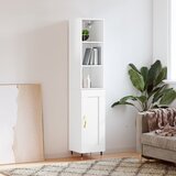The Living Store Visoka omara visok sijaj bela 34,5x34x180 cm inženirski les - Visoka Omara, (21657055) Cene