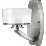Elstead Lighting Elstead Meridian Stenska svetilka z 1 lučjo, senčnik iz brušenega niklja in stekla, G9, (22099285) | Shoptok.si