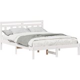  Krevetna konstrukcija Bijelo 135 x 190 cm Čvrsto borovo drvo | shoptok.hr