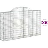  Obokane gabion košare 6 kosov 200x30x120/140cm pocinkano železo, (20758377) | Shoptok.si