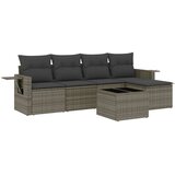  6-dijelni set vrtnih sofa od poliratana s jastucima sivi | shoptok.hr