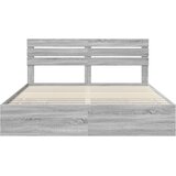  Krevetna konstrukcija Siva Sonoma 200 x 200 cm Inženjersko Drvo 206 x 203 x 100 cm | Shoptok.si