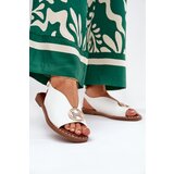 Boto Flat Elegant Sandals With Decoration White Iseliria | Shoptok.si