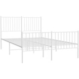  Metalni okvir kreveta uzglavlje i podnožje bijeli 135 x 190 cm | shoptok.hr