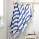 Bianca Bijeli/plavi pamučan ručnik 90x140 cm Stripe Jacquard – Cijene