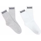 Boss Otroške nogavice 2-pack siva barva