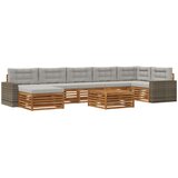  Set vanjskih sofa 8 kom. Prirodna i svjetlosiva | shoptok.hr
