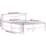  Okvir kreveta bez madraca voštano smeđi 120x190 cm od borovine | shoptok.hr