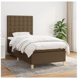 vidaXL Krevet s oprugama i madracem tamnosmeđi 90 x 190 cm od tkanine | shoptok.hr