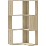 vidaXL Kotna knjižna omara 3-nadstropna sonoma hrast 50x50x102 cm | Shoptok.si