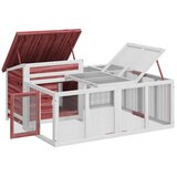  Kavez za zečeve boja kave 144 x 123 x 67,5 cm masivna borovina | Eponuda.com