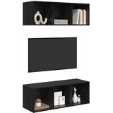  Set TV komoda Zidne 2 pcs Crni hrast 37 x 37 x 107 cm | shoptok.hr