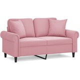 vidaXL Dvosjed s ukrasnim jastucima ružičasti 120 cm baršunasti | shoptok.hr
