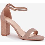 Boto Shiny Women's Heeled Sandals Rose Gold Kavina | ePonuda.com