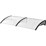 Outsunny Zunanji nadstrešek 195x75cm iz polikarbonata in aluminija, nadstrešek za okna in vrata, bel, (20745415) | Shoptok.si