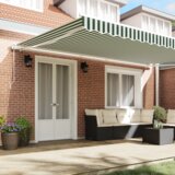  Avtomatska retraktibilna tenda Zelena in bela 500x350 cm, (22146398) | Shoptok.si