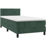 vidaXL Box spring krevet s madracem tamnozeleni 100x200 cm baršunasti | shoptok.hr