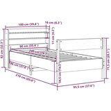  Okvir kreveta bez madraca 90 x 200 cm od masivne borovine | shoptok.hr