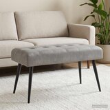  Klupa s gumbastim tkanjem Svjetlosiva 80 x 40 x 46 cm Baršun | Eponuda.ba
