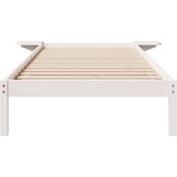 vidaXL Posteljni okvir s stranskimi omaricami Bela 100 x 220 cm | Shoptok.si