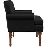  Ljubavni kauč s gumbima Crna 120 x 65 x 77 cm Umjetna koža | Eponuda.com