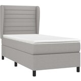  Box spring postelja z vzmetnico svetlo siva 80x200 cm blago, (20901351) | Shoptok.si