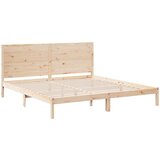  Dugi okvir kreveta bez madraca 200 x 210 cm masivno drvo - Prirodna 200 x 210 cm | shoptok.hr