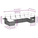  7-dijelni set vrtnih sofa od poliratana s jastucima crni | shoptok.hr