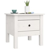 vidaXL Stranska mizica bela 40x40x39 cm trdna borovina | Shoptok.si