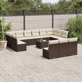 vidaXL 14 kosov Garden Sofa Set z blazinami Brown Poly Rattan | Shoptok.si