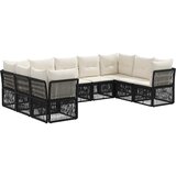  Sjedeća garnitura za vrt 9 kom. Crna poliratan 62 x 62 x 70 cm | shoptok.hr
