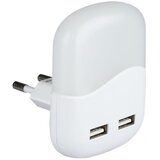  LED noćno svetlo sa senzorom sumraka za utičnicu, 2x USB, 0,45 W, 230 V, 3000 K | Eponuda.com