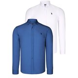 Dewberry DUAL SET G725 MENS SHIRTS-WHITE-INDIGO | Shoptok.si