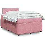 vidaXL Box spring postelja z vzmetnico roza 120x200 cm žamet | Shoptok.si