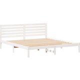 vidaXL Krevetna konstrukcija Bijelo 200 x 200 cm Čvrsta borova drva | shoptok.hr